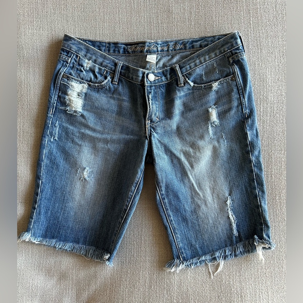 Abercrombie & Fitch Blue Vintage Distressed Jean Shorts